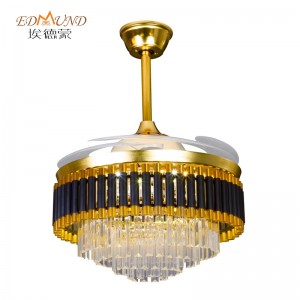 K008 lucht leanúna uasteorainn chandelier le solas le dath iargúlta 42 orlach 3 le Chandelier Fan Crystal Cainteoir