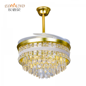 K010 lucht leanúna uasteorainn chandelier le solas le dath iargúlta 42 orlach 3 le Chandelier Fan Crystal Cainteoir