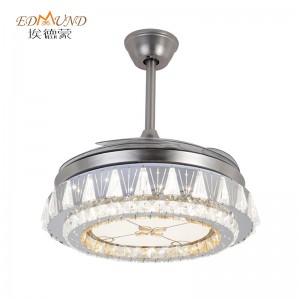 K015 lucht leanúna uasteorainn chandelier le solas le dath iargúlta 42 orlach 3 le Chandelier Fan Crystal Cainteoir